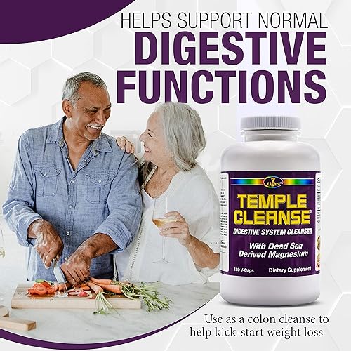 Miniatura 7 de Temple Cleanse 60 cápsulas  Oxígeno y Magnesio del Mar Muerto Limpieza de Colon Detox, alivio del estreñimiento de acción rápida, sin