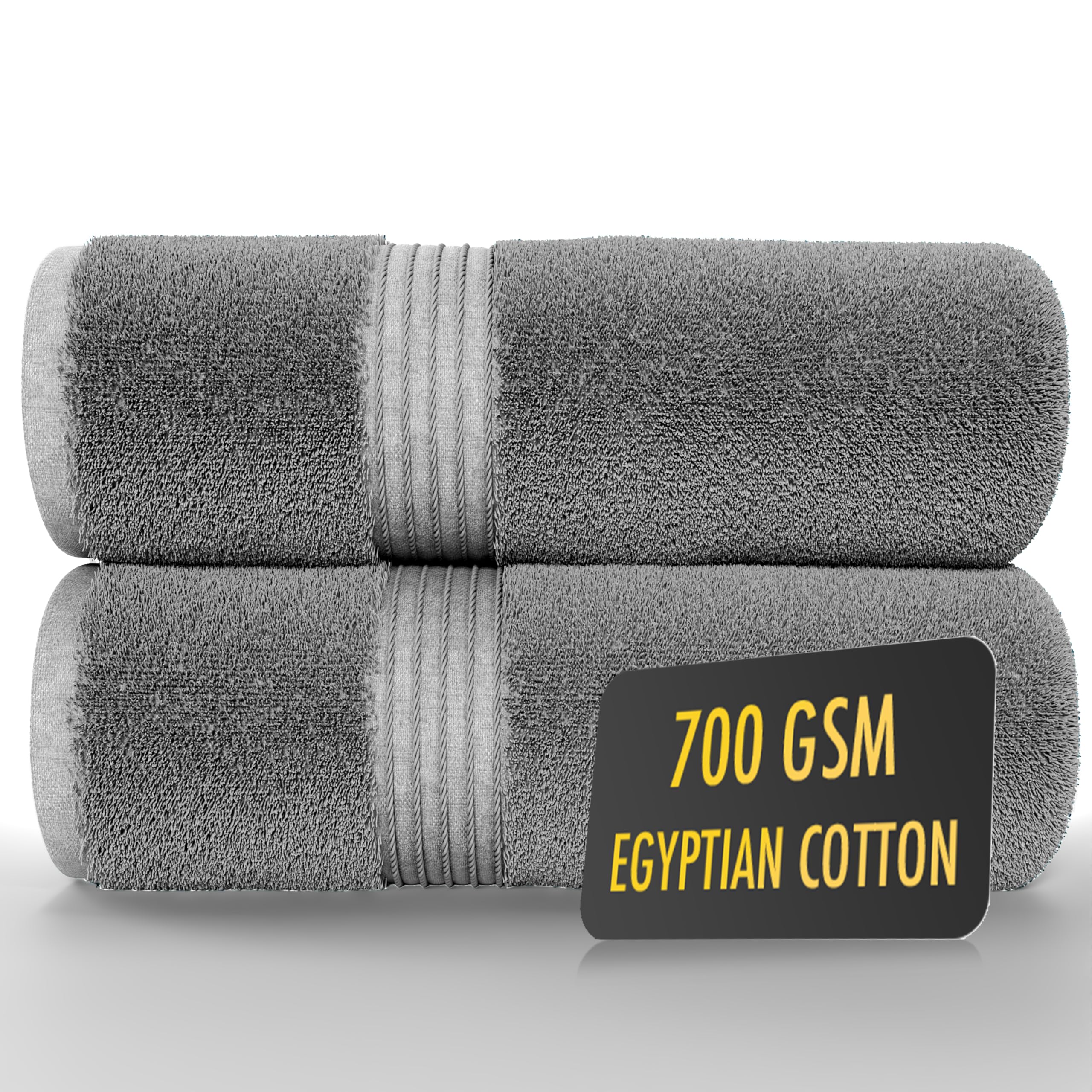 Drap de bain super absorbante 130 x 70 cm lot de 2 serviettes coton égyptien