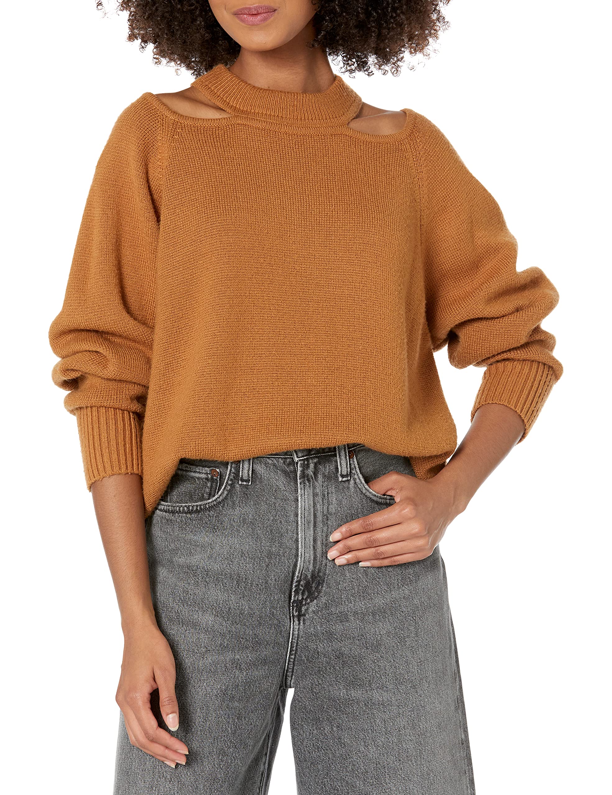 Rent The Runway Pre-Loved Camel Cold Shoulder Sweater
