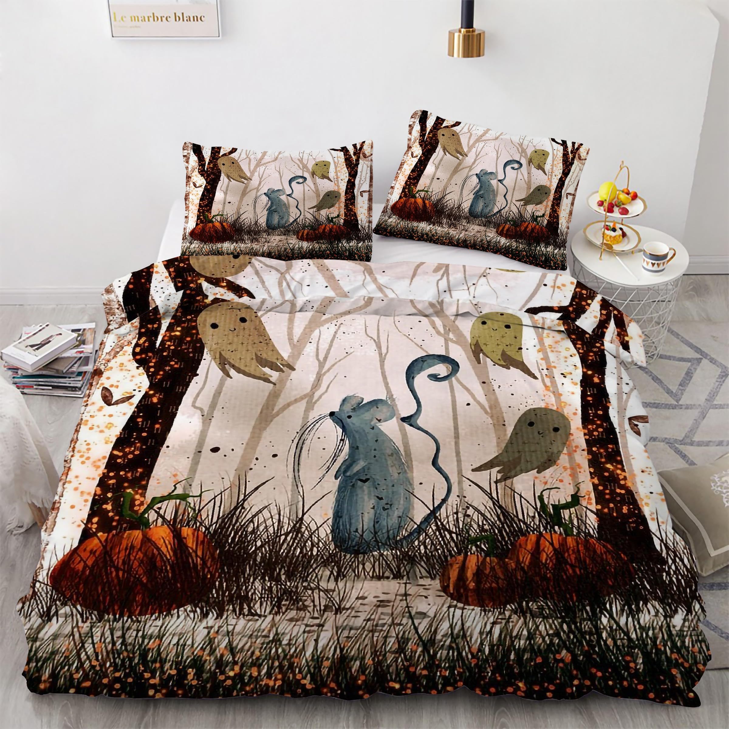 Housse de couette 240 x 260 parure de lit citrouille pour des nuits cocooning originales
