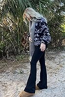 Vista 8 de Sunzel - Leggings acampanados para mujer, con control de abdomen, cintura cruzada y pierna ancha