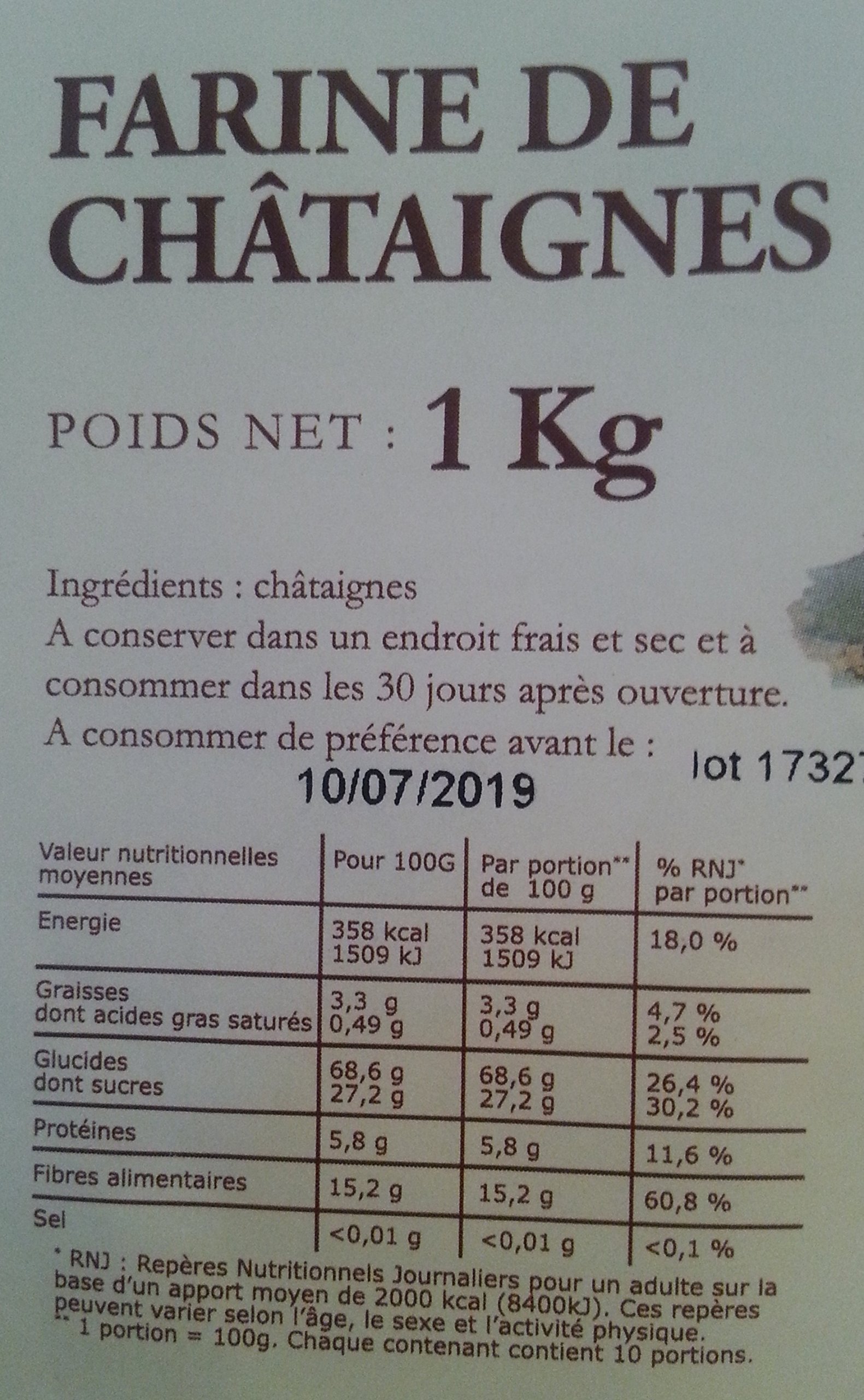 Clément Faugier - Farine de châtaignes - 1kg