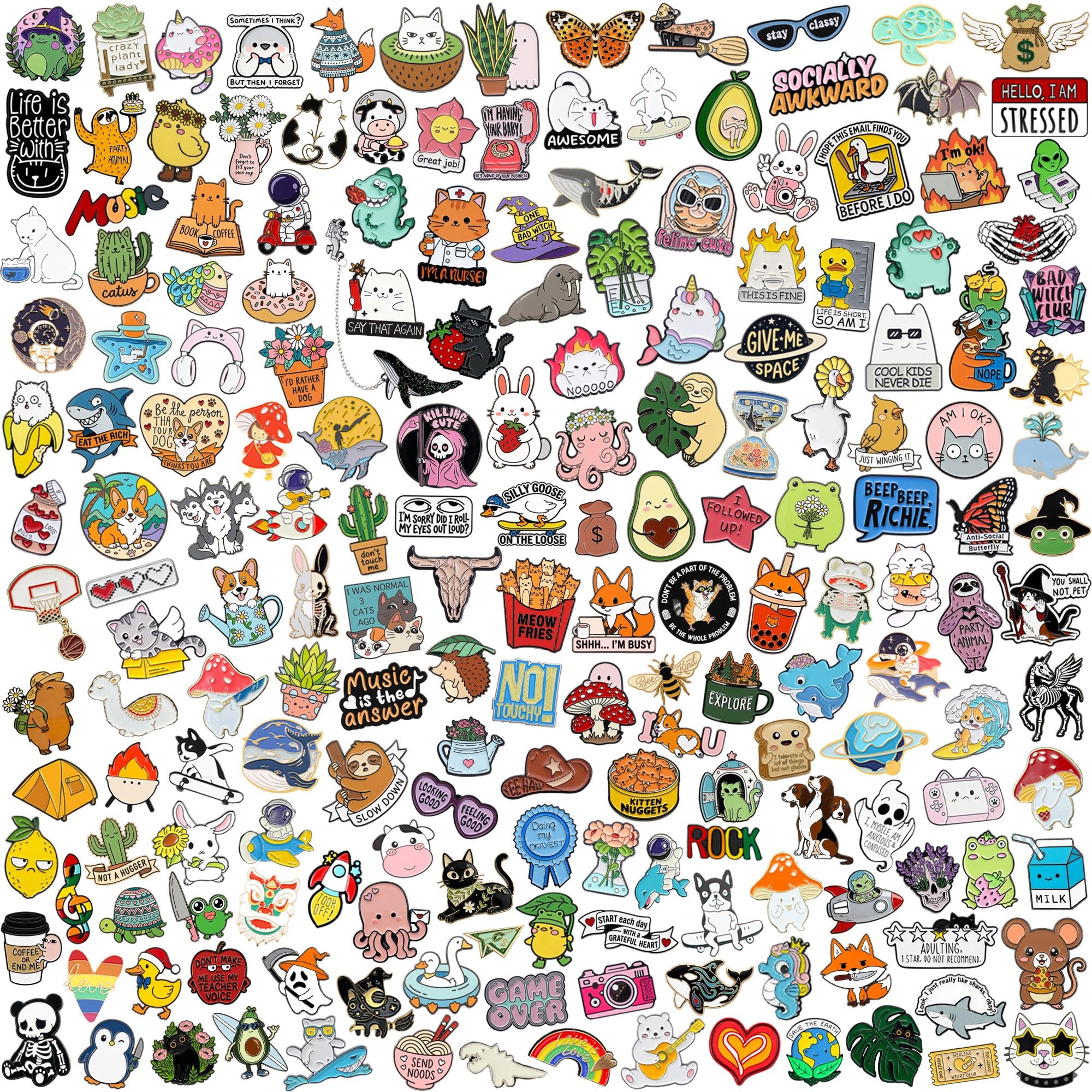SINCCO - Juego de 20/40/50 pines esmaltados para mochila, divertidos pines de solapa esmaltados de anime, juego a granel, broche de botón, insignia estética para mochilas, bolsos, chaquetas, niños