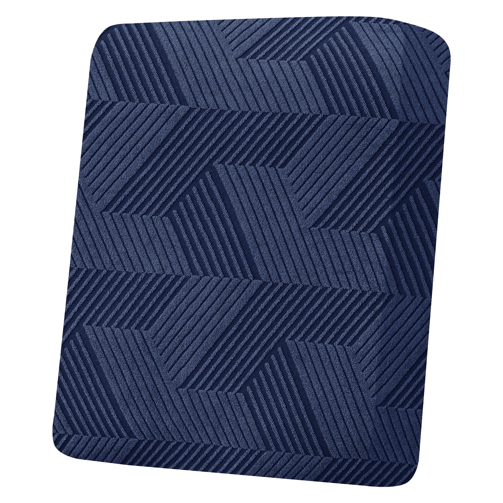 XINEAGE Sofa Seat Cushion Cover, Geometrical Jacquard Couch Cushion Slipcovers Stretch, Replacement for Individual Cushion with Elastic Bottom & Non-Slip Strap (Large 1 Seater, Navy Blue) — image 1