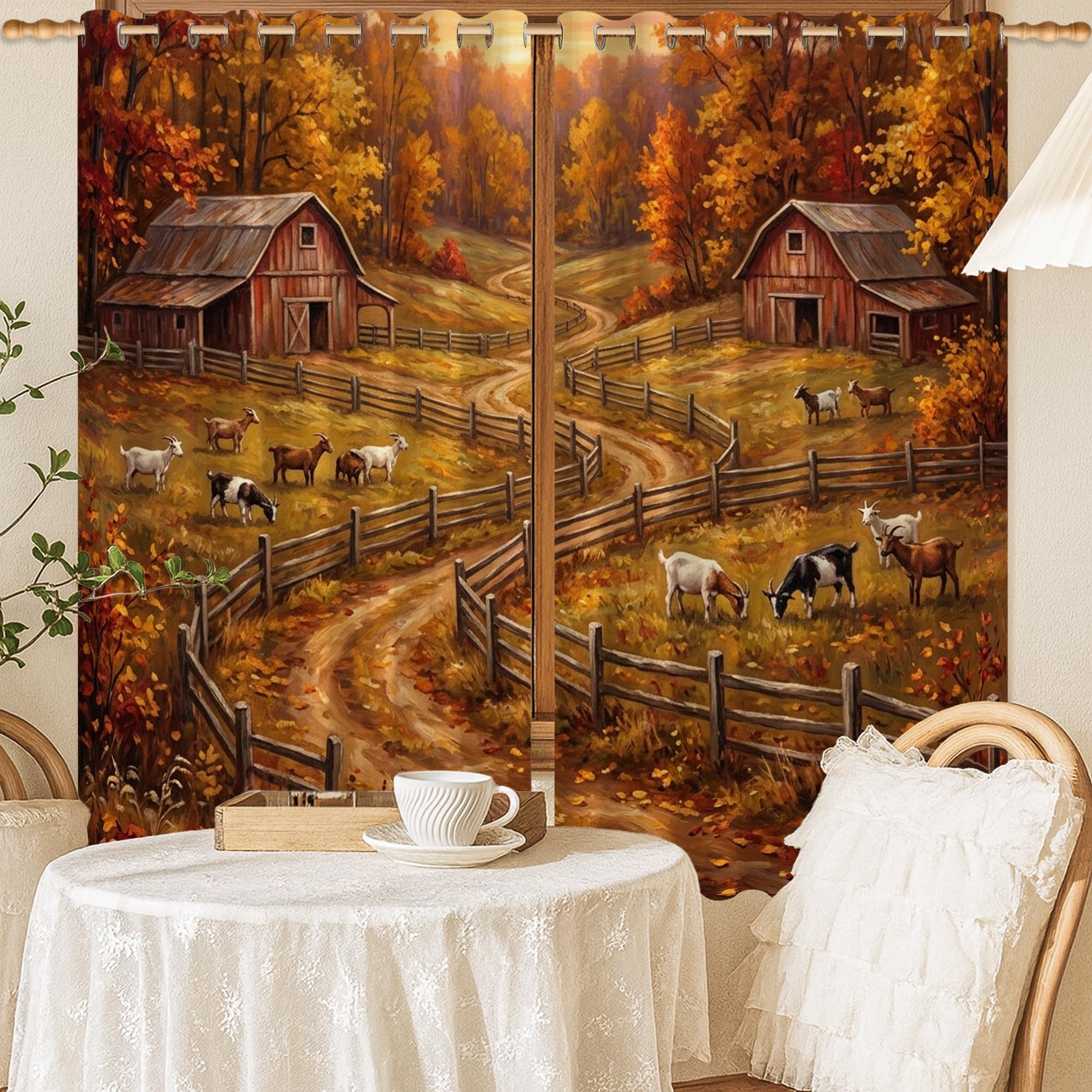 Rideaux occultants pour appartement et salon chaleureux rustique