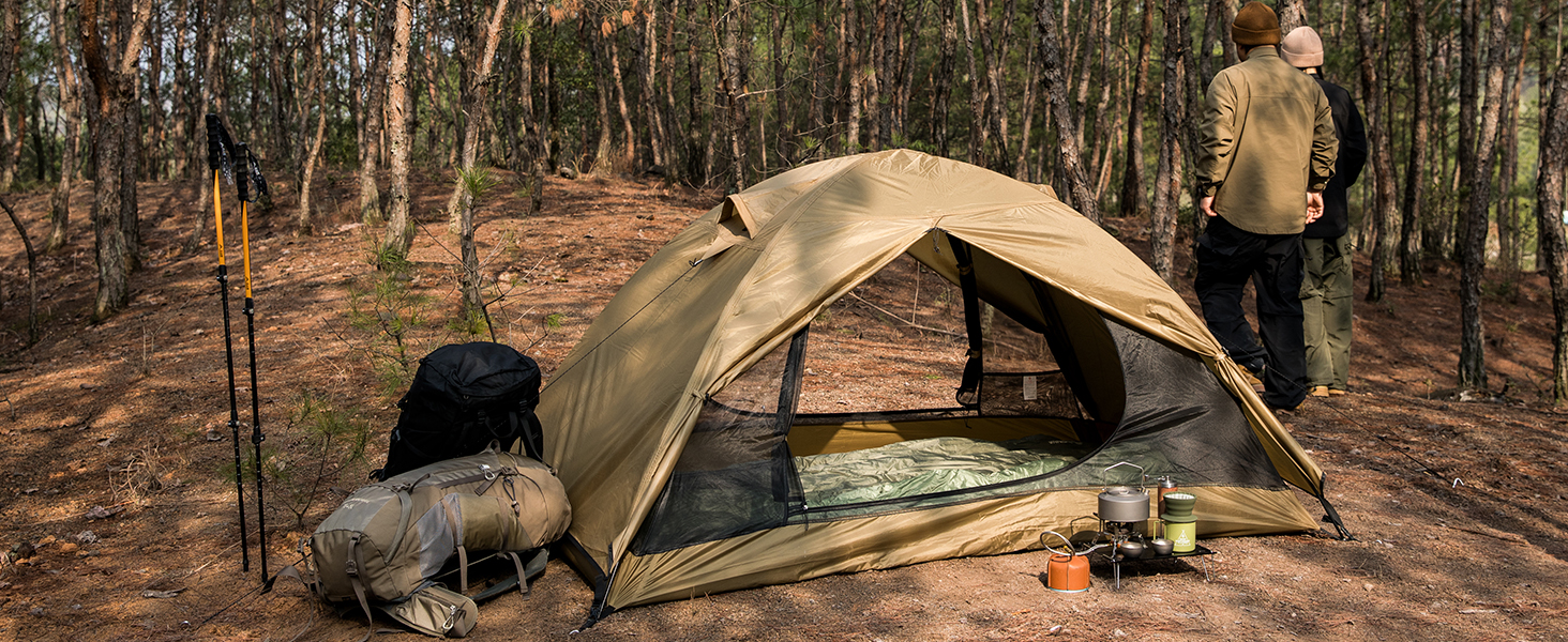 BISINNA Backpacking Tent 1/2/4 Person Lightweight Camping Tent