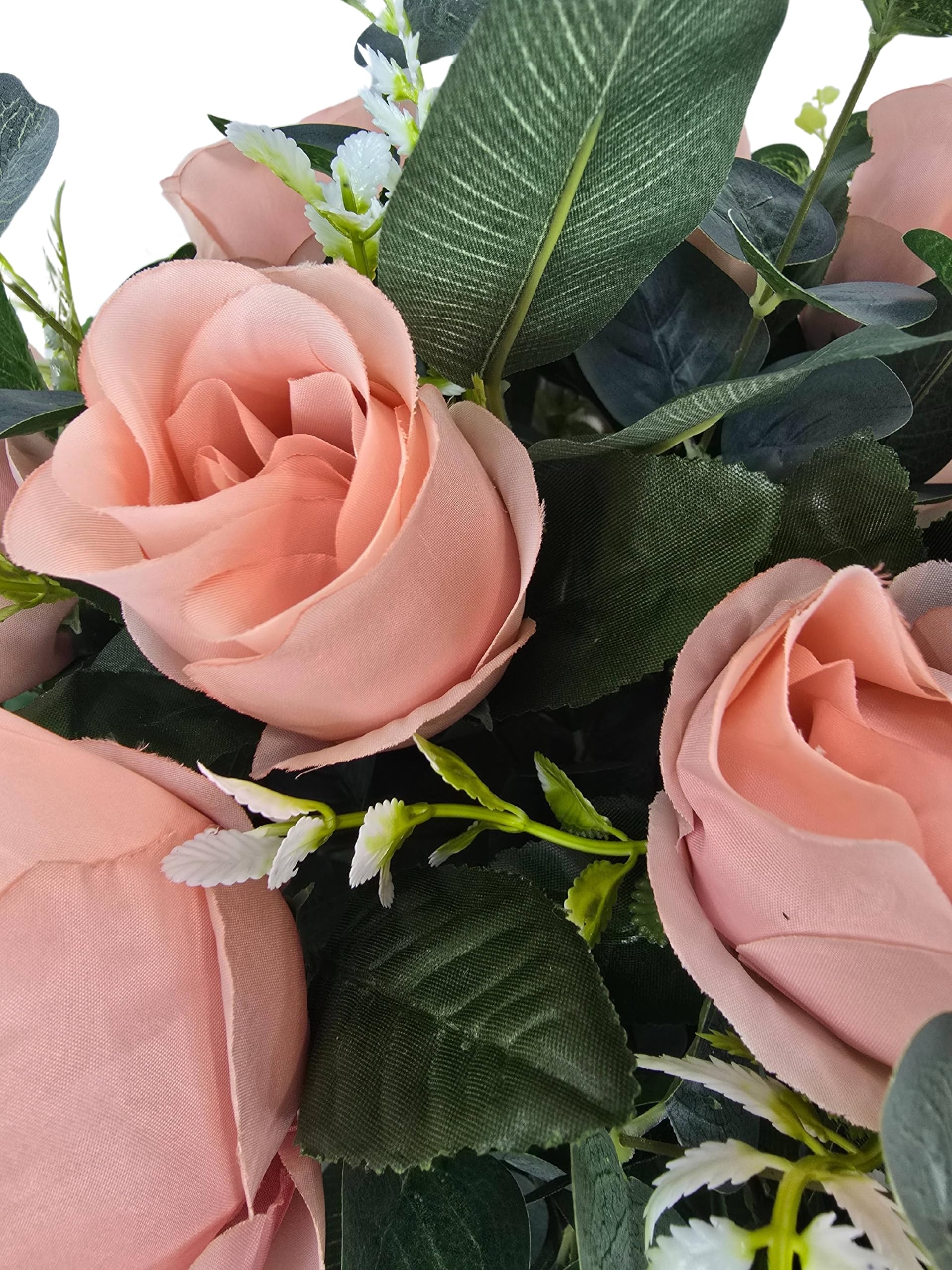 DRW Centro de Flores cojin Cementerio, procesiones, Iglesias Bodas o sepulturas Rosas Rosas y eucalipto Estilo Barco Artificiales 74x50x30