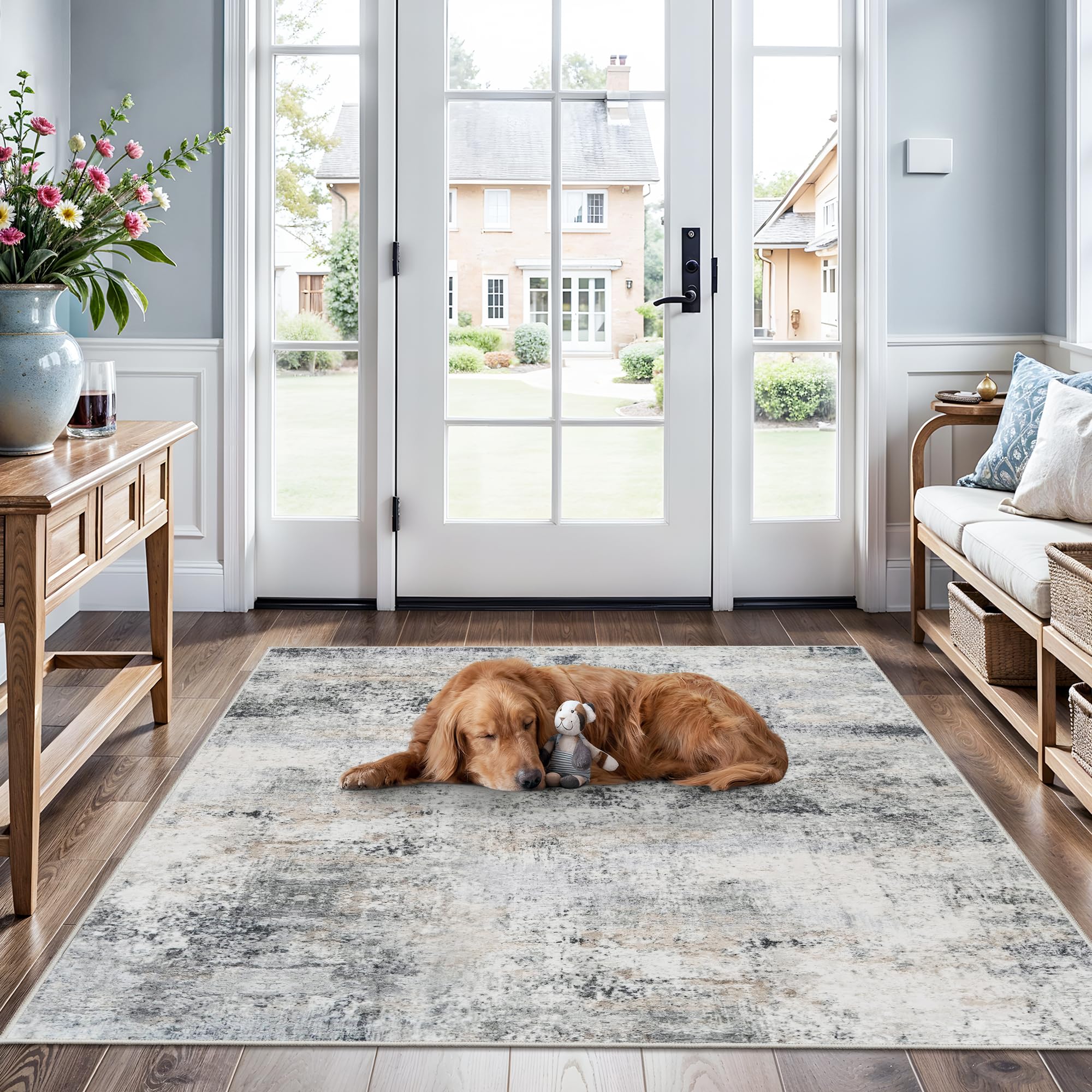 HILORUUG Abstract Washable Rug