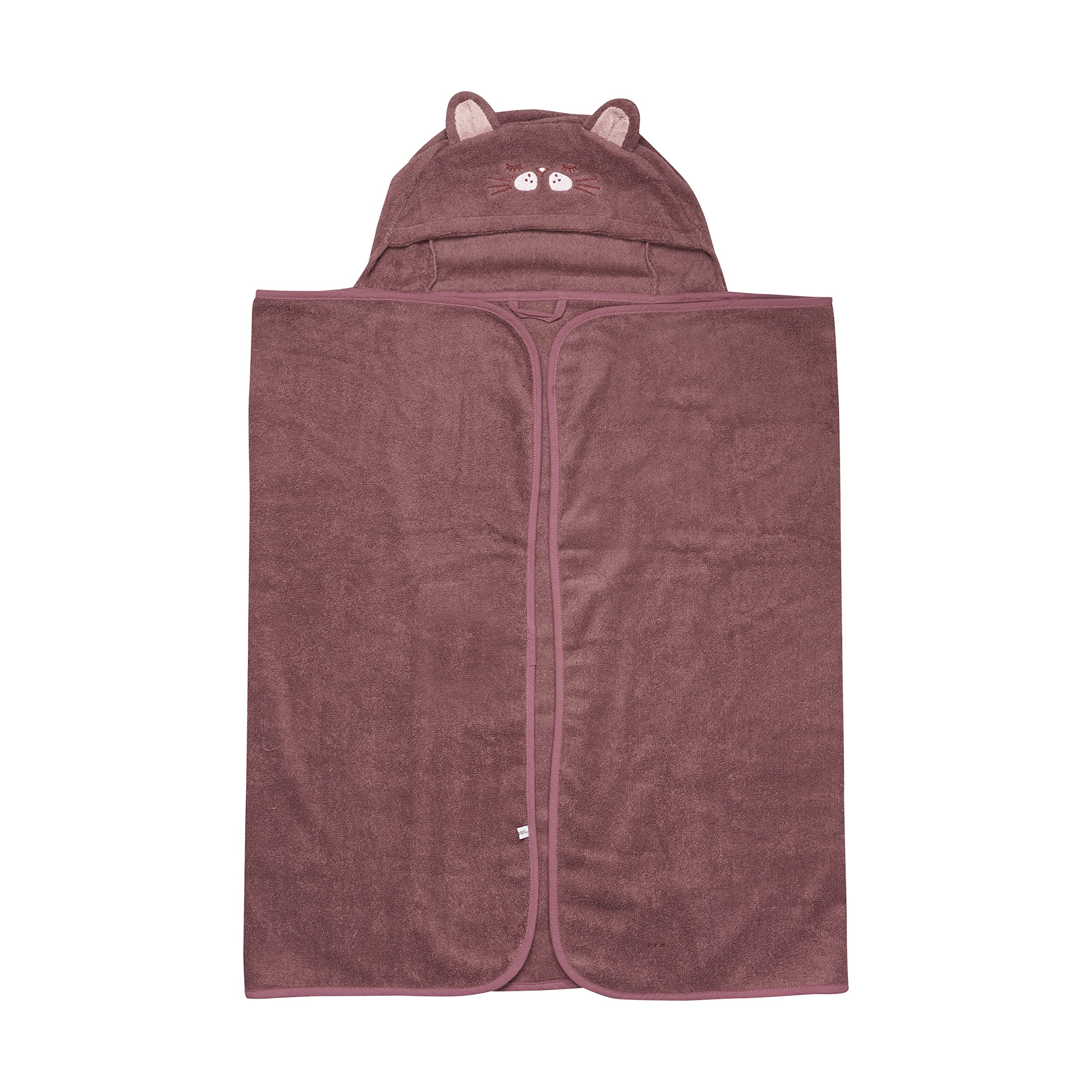 Pippi Unisex Baby Badehandtuch aus 100% Bio-Baumwolle mit niedlichen Tiergesichtern