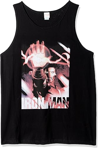 Marvel Official Reach Iron Man Men's Tank Top Chemise, Noir, Taille XL Homme
