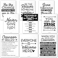 Vista 8 de Hadley Designs Póster motivacional para decoración de aula, 9 pósteres de aula de mentalidad de crecimiento, decoración de pared inspiradora