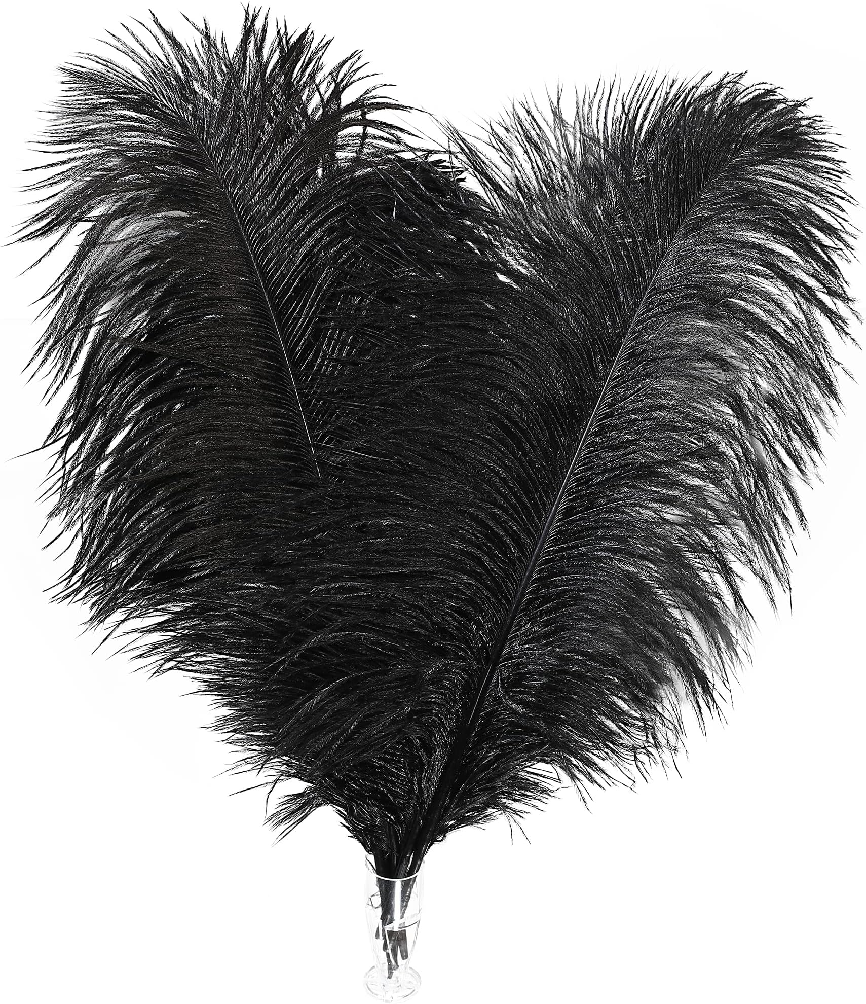 Soarer Black Ostrich Feathers Bulk - 30pcs 8-10 inches for Wedding Party Centerpieces, Home Decorations and DIY Crafts(Black)