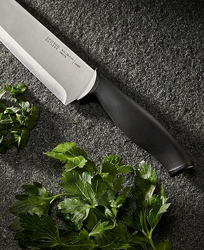 Miniatura 4 de Chicago Cutlery Belmont - Juego de cuchillos de cocina (13 piezas) con cuchillos de carne y bloque de madera, asas ergonómicas de polímero y juego