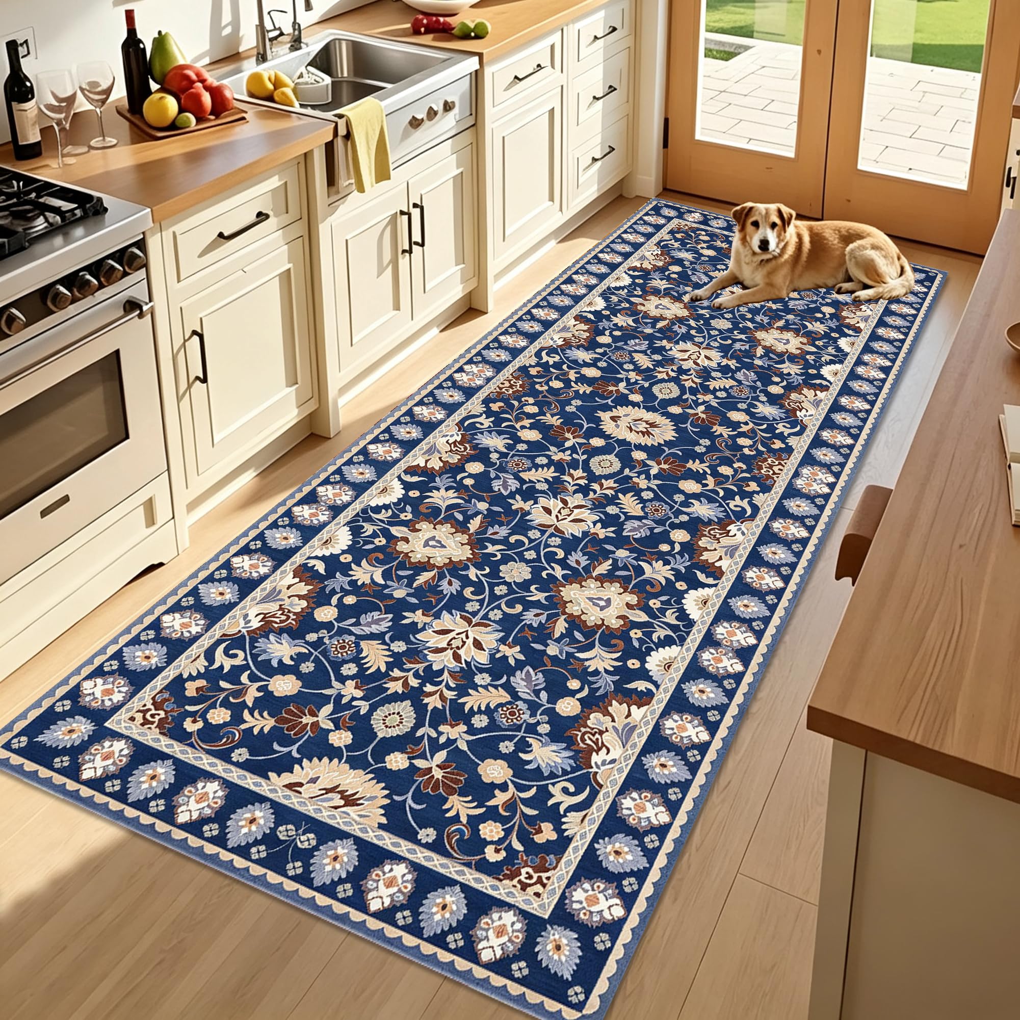 Alfombras cocina antideslizante lavables y pasillo larga de 90x250 cm
