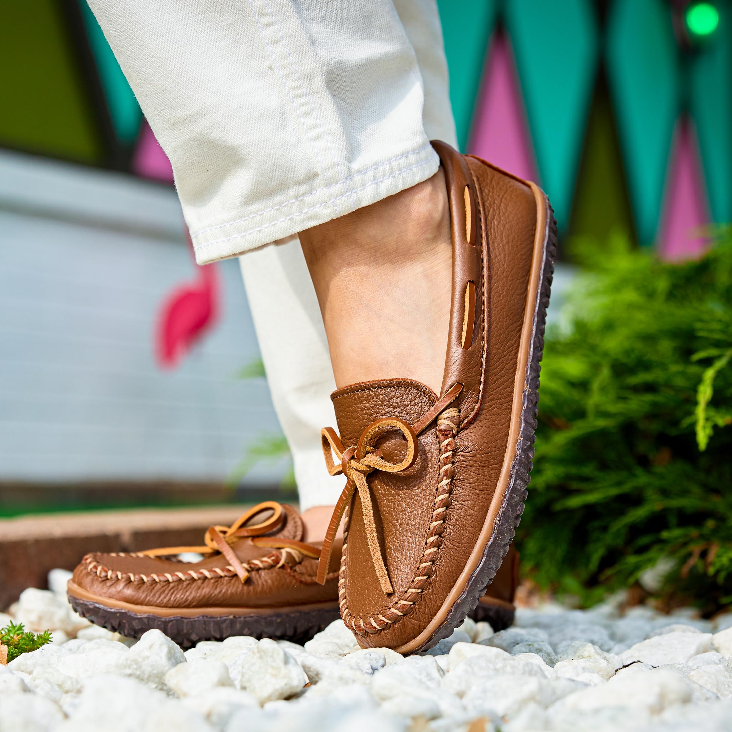 Minnetonka Battistrada da donna in pelle di daino