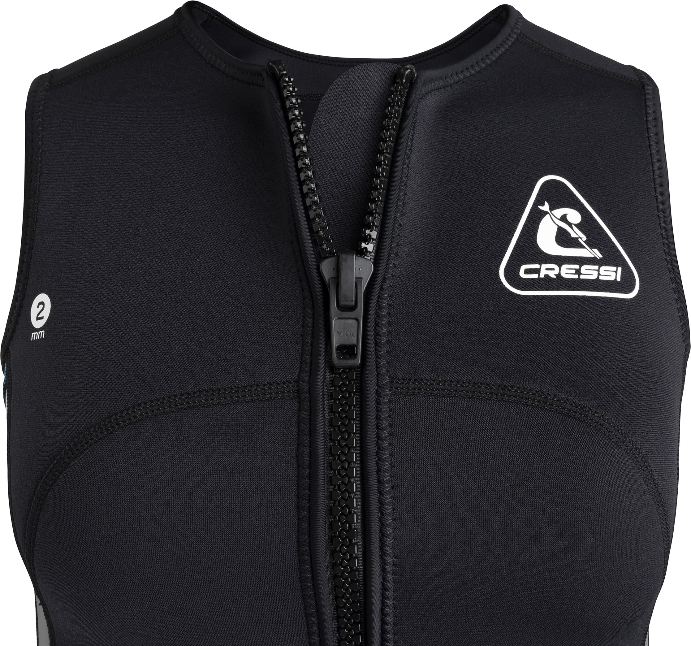 CRESSI Guardian Lady - Chaqueta, Chaleco o Pantalón de Neopreno de 2 mm, para Natación, Snorkel, Sup, Surf, Kayak y Otros Deportes Acuáticos, Negro/Aguamarina, Mujer