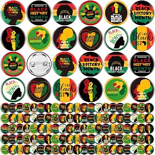 Sotiff 300 Pcs Black History Month Buttons Pins Bulks 1 Inch Round Black History Pride Pinback Metal Button Badges Decorations for Women Men Backpack Jackets Bags