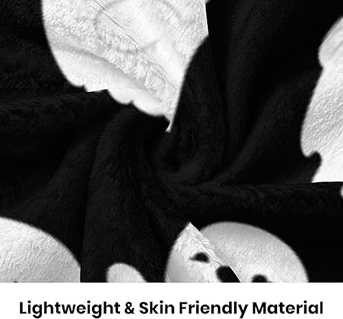 Miniatura 7 de Manta de Halloween divertida con fantasma, lindo y espeluznante de Halloween, manta de franela ligera y acogedora para sofá, cama, decoración del