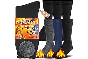 NevEND Men's Thick Thermal Boot Winter Socks for Outdoor Activities