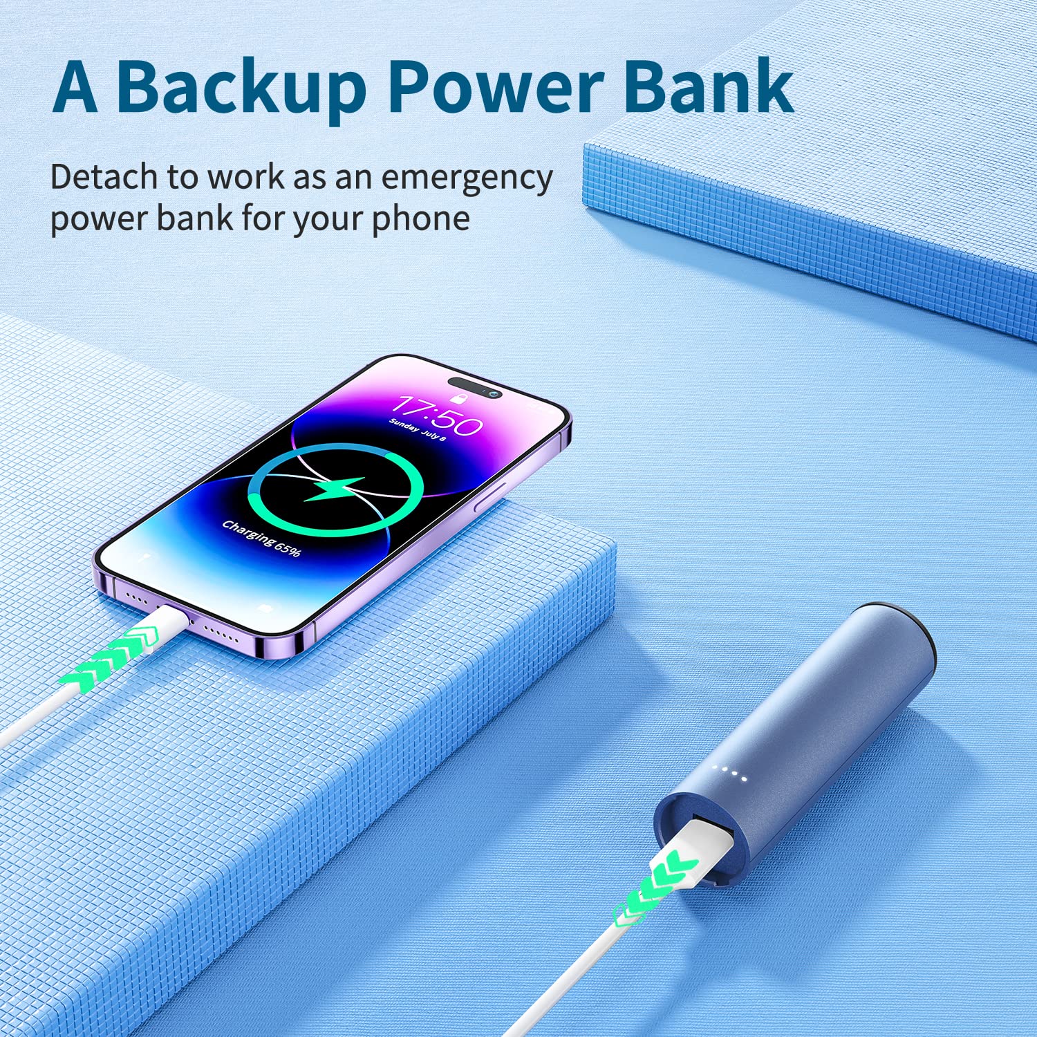 HandFan Portable Handheld Fan, Small Personal Hand Fan, Electric Mini Cooling Fans, USB Rechargeable Desk Fans for Travel Beach Makeup Office Disney, Gifts for Women(Royal Blue)