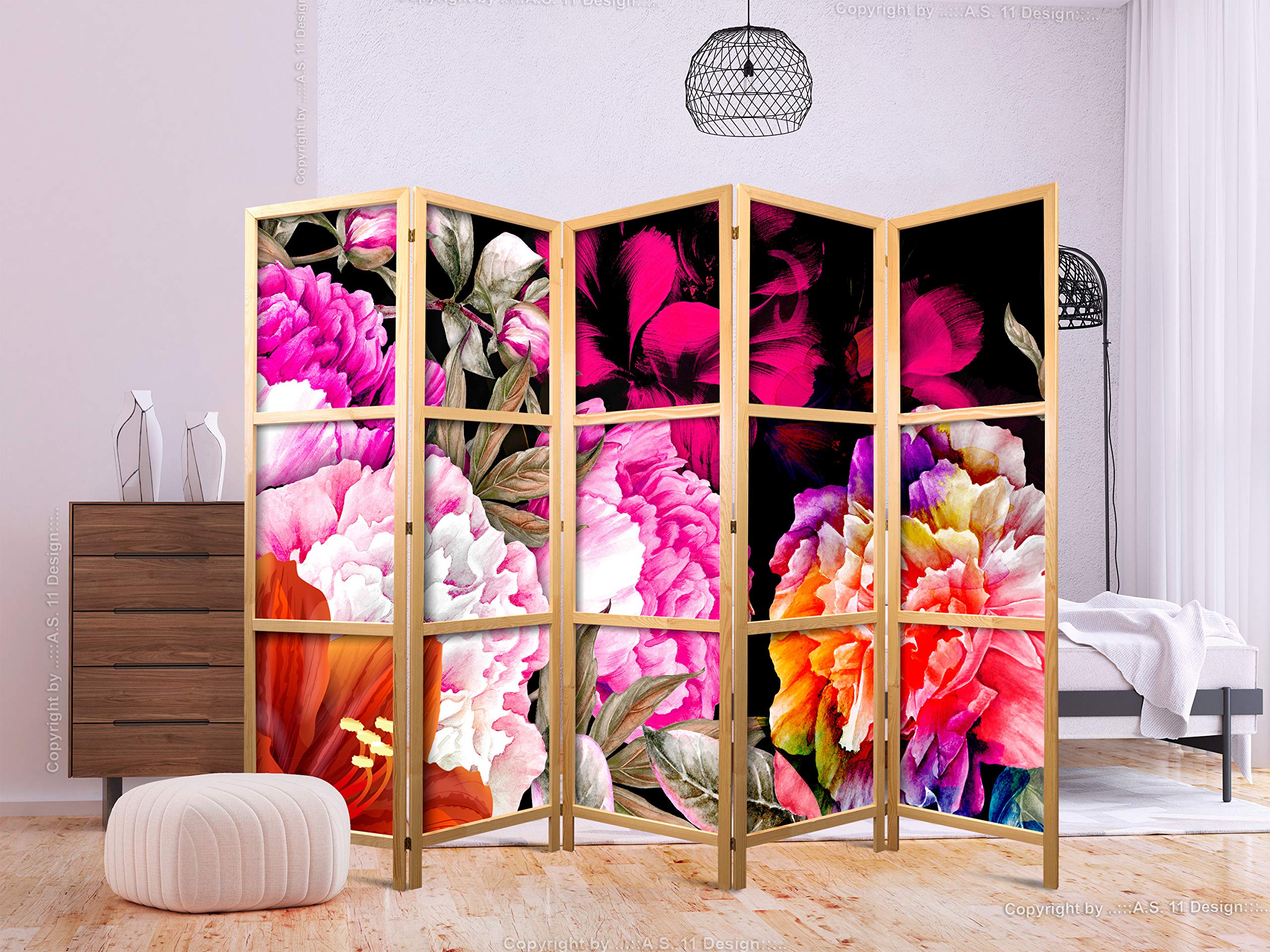 Amazon.com: artgeist Japanese Room Divider XXL Flowers 90 x 67 in