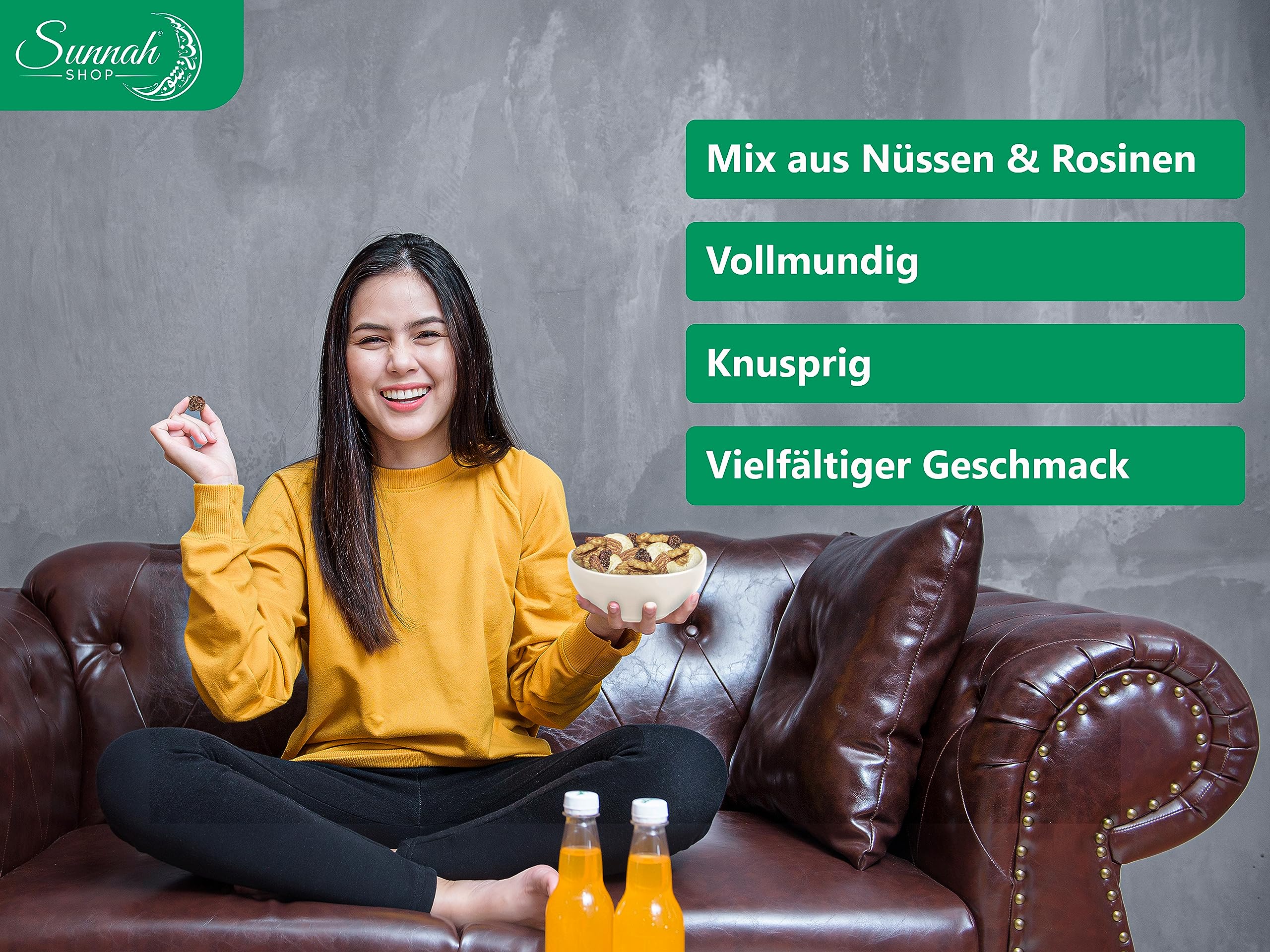 Sunnah Shop® Nussmischung Naturbelassen 5KG ungeröstet ungesalzen | Fruchtige Vielfalt aus Cashewkernen, Mandelkernen, Walnusskernen und Rosinen | Vegan Protein | Studentenfutter Nüsse