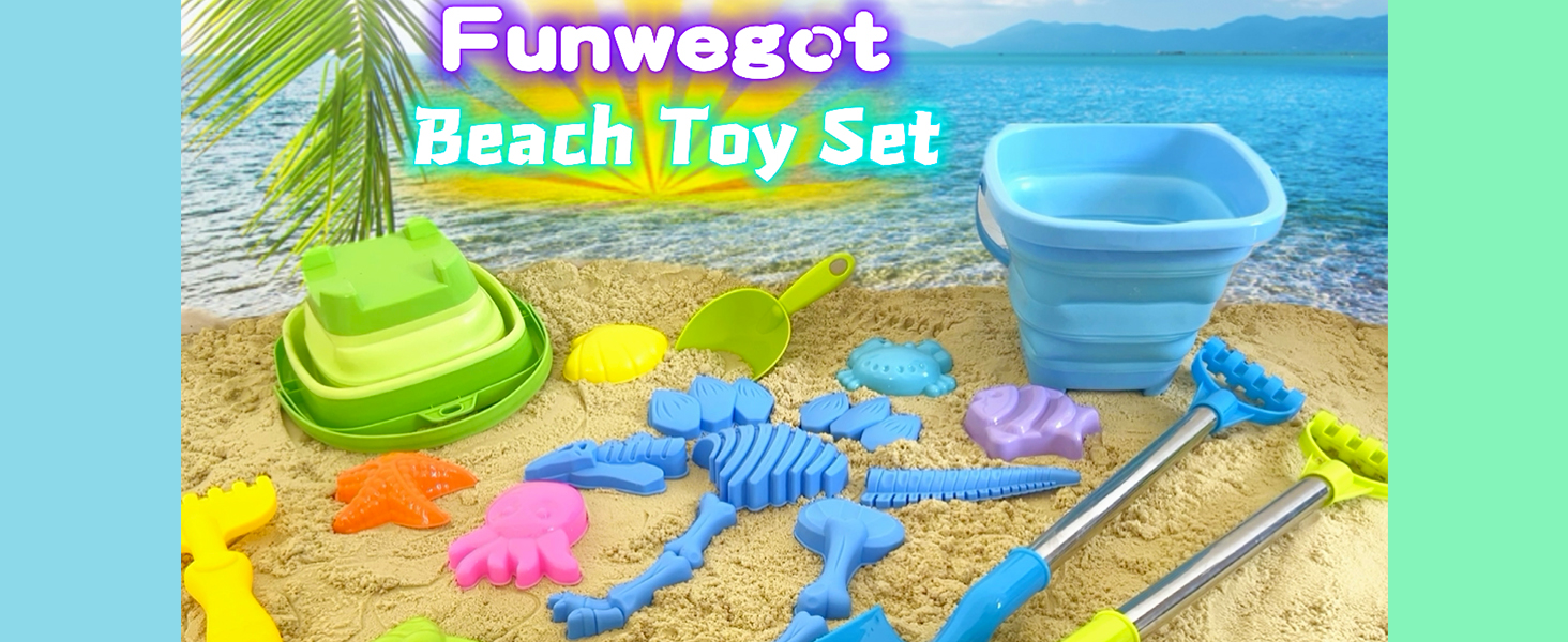 Set De 19 Juguetes De Playa Para Niños – Incluye Cubo, Palas, Rastrillo, Moldes De Arena Y Bolsa De Malla, Seguro Y Sin BPA, Ideal Para 1-3 Años