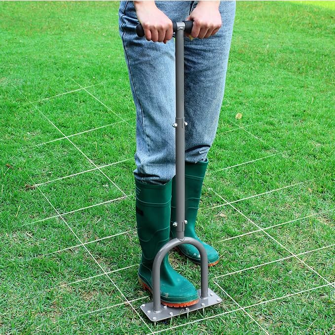 Aerador manual para césped Walensee con 15 púas de hierro miniatura 6