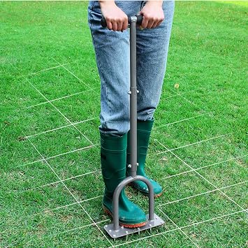 Walensee Manual Lawn Aerator Tool with 15 Iron Spikes, Garden Spike Aerator