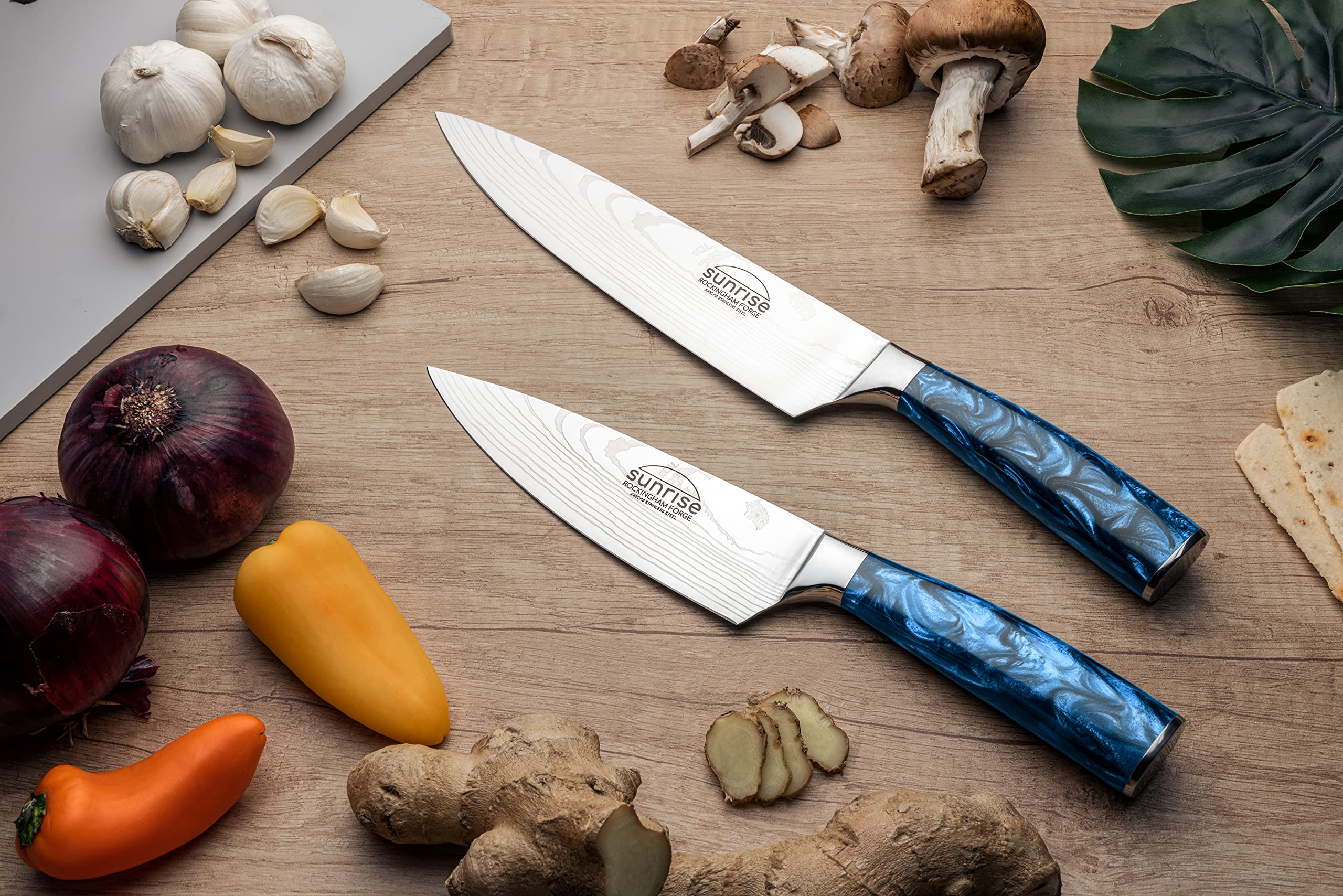 Rockingham Forge Schälmesser 9 Cm – Sunrise Kollektion Mit Blauem Harzgriff, Rostfreier Stahl, Geschenkverpackung