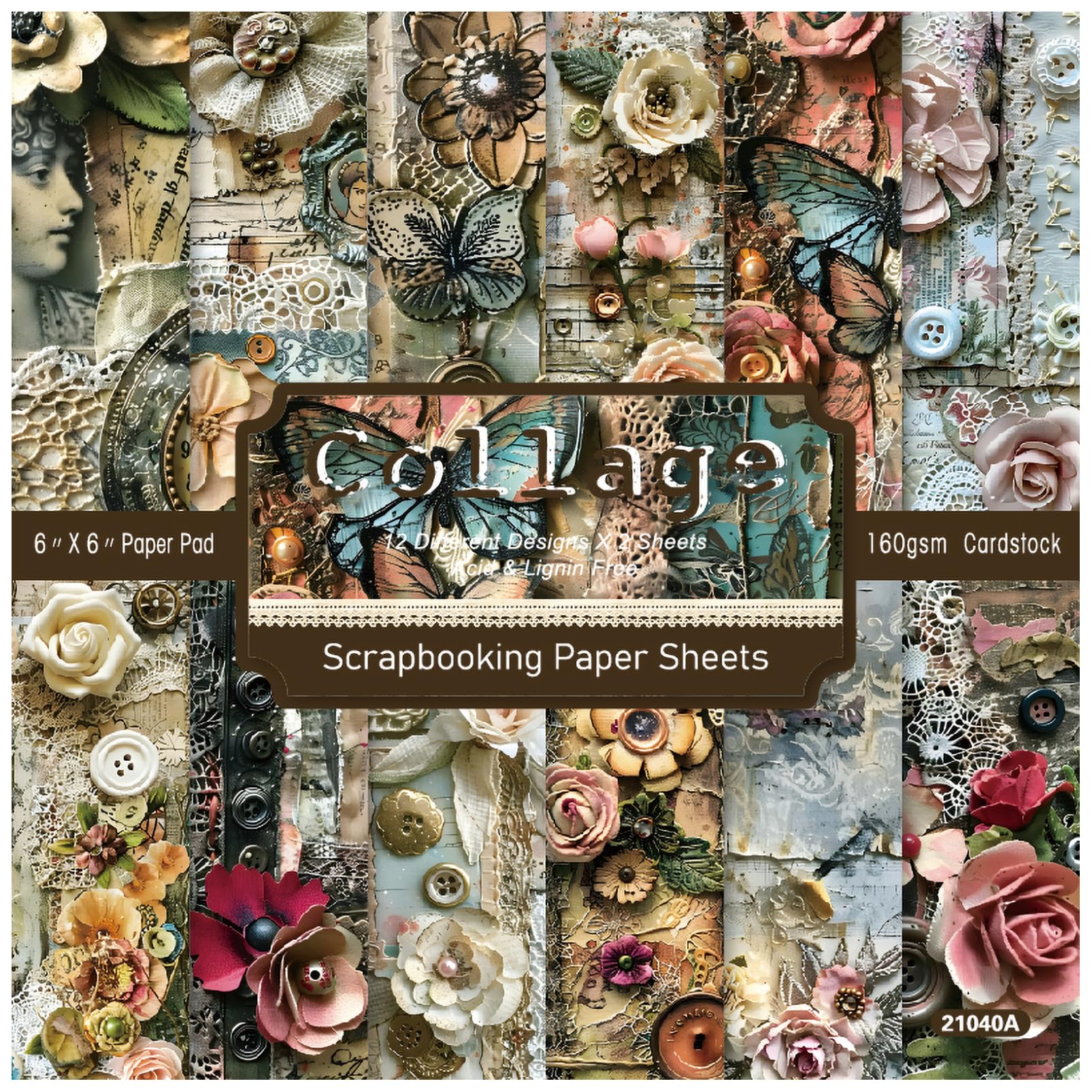 Papier do scrapbookingu, Blok papieru 6"x6" do tworzenia kartek, 48 arkuszy papieru wzorzystego, jednostronny karton, papier dekoracyjny na święta, zestaw materiałów do scrapbookingu - 12 wzorów