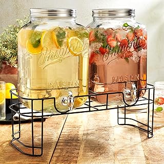2 GALLON - Drink Dispensers for Parties, 2 Pack Original Mason Beverage ...