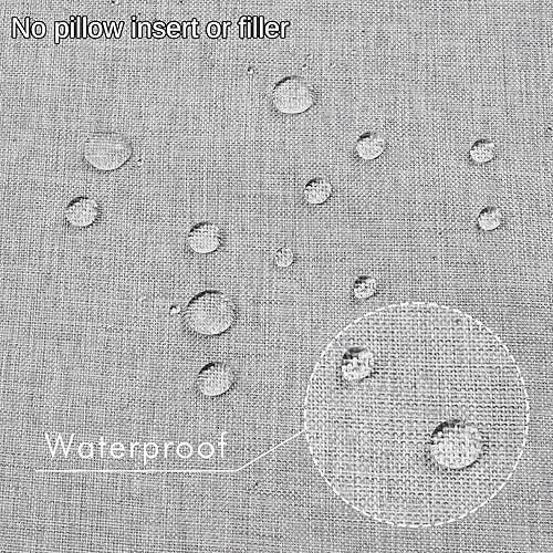 Miniatura 3 de ReeQuo Paquete de 2 fundas de almohada para exteriores, fundas de almohada decorativas de línea sólida, impermeables, para jardín, patio, sofá,