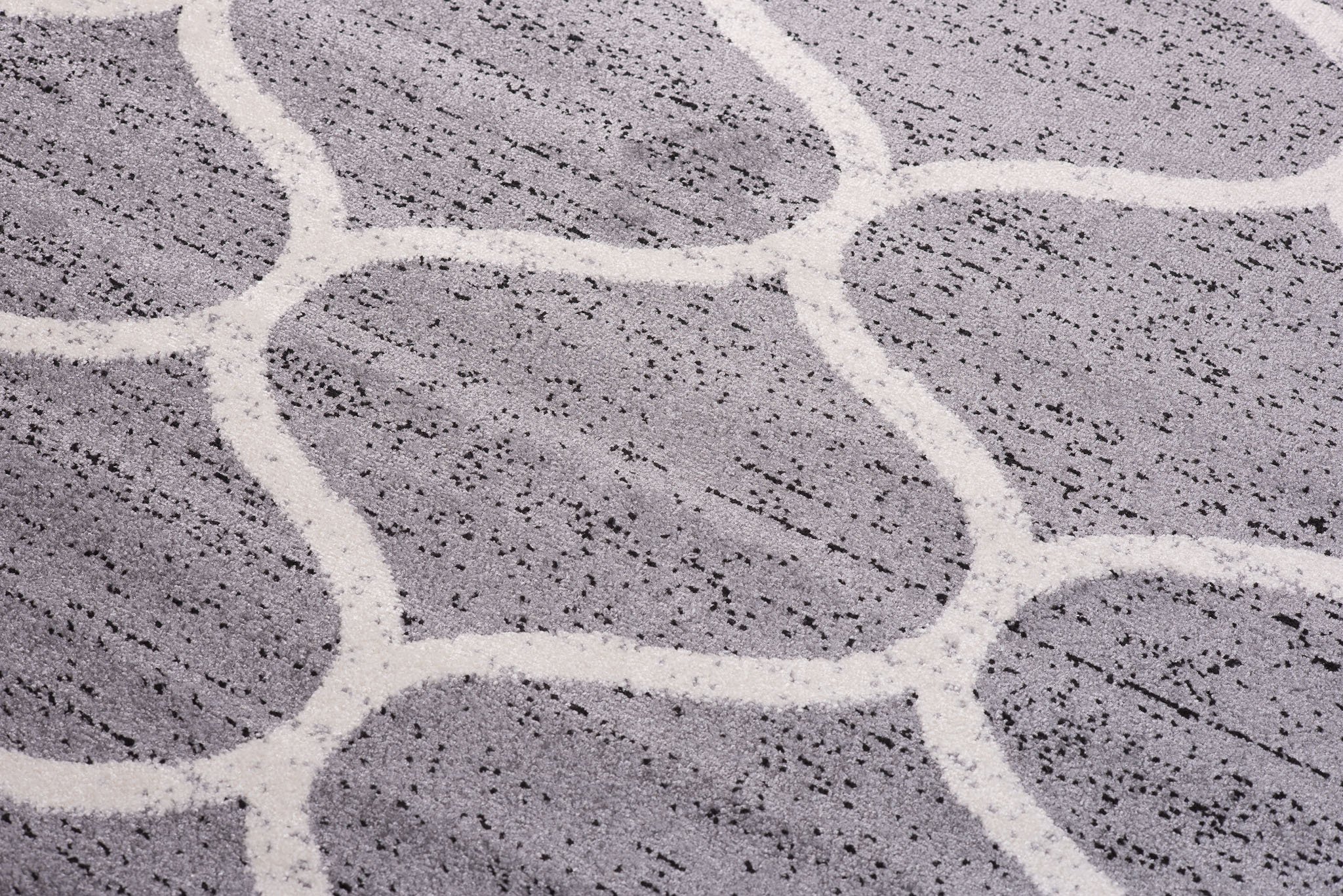 Tapiso Jawa dywan z krótkim włosiem, nowoczesny dywan w kolorze szaro-białym, z designerskim geometrycznym wzorem marokańskim, idealny do salonu, pokoju gościnnego, Ökotex 120 x 170 cm