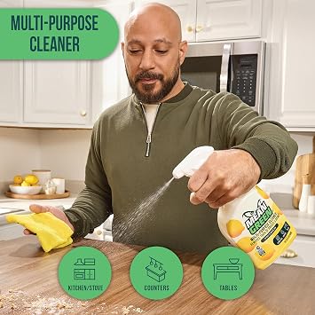 Mean Green Multi-Purpose Cleaner Spray, Citrus & Green Tea, 32 oz Removes 100% of Grease & Grime, Kitchen, Bathroom & Household Surfaces