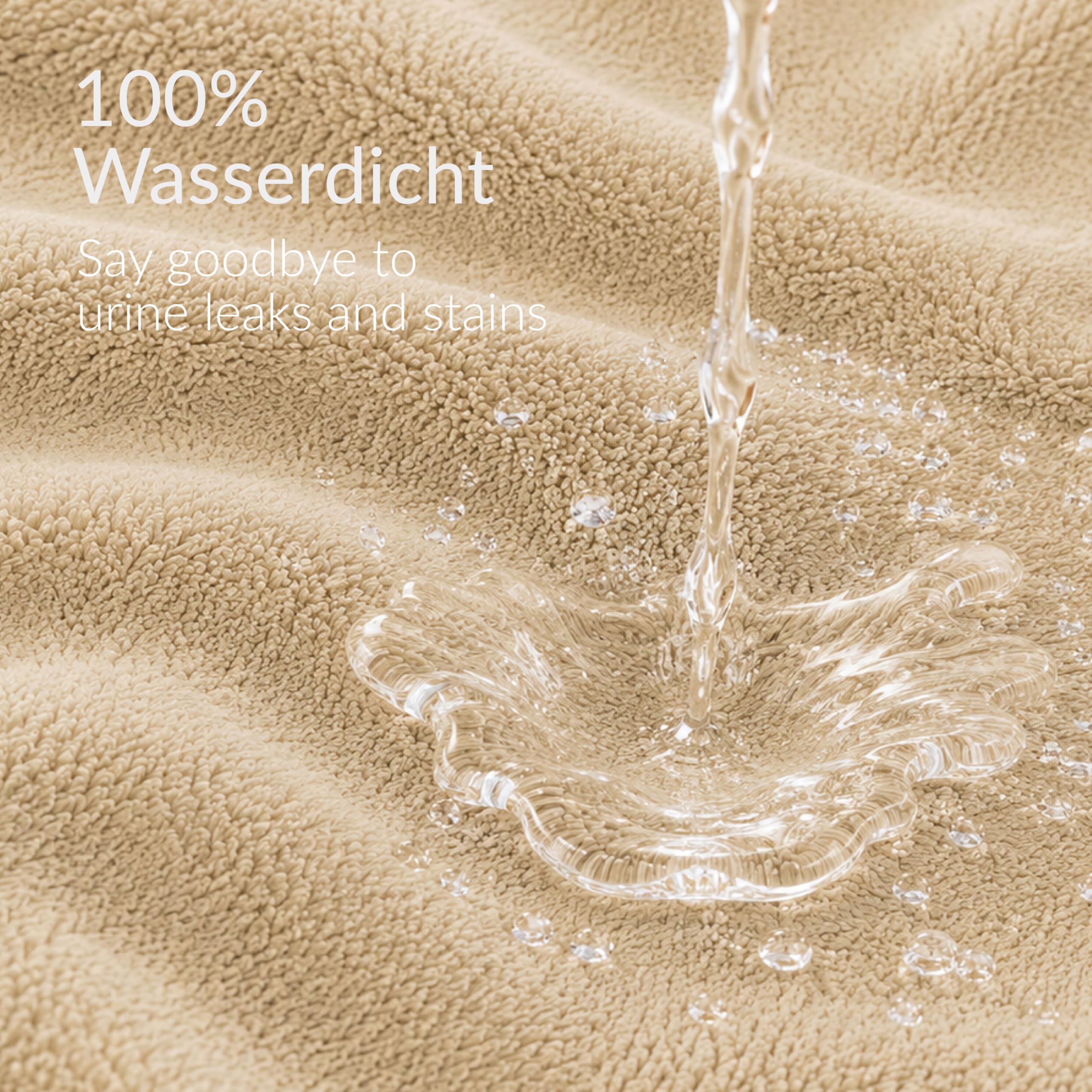 Twinzen wasserdichte Decke 152x203 cm Beige - Reversible Decke Wasserdicht aus Sherpa-Fleece - Hundedecke Sofa und Bett - Waschbar