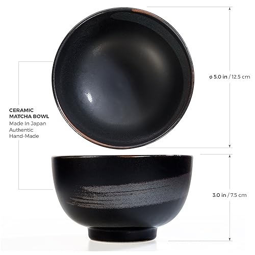 Miniatura 6 de Tealyra - Kit Matcha - Juego de inicio de ceremonia de conocedores - Polvo de té Matcha premium - Tazón negro de fabricación japonesa - Cuchara y