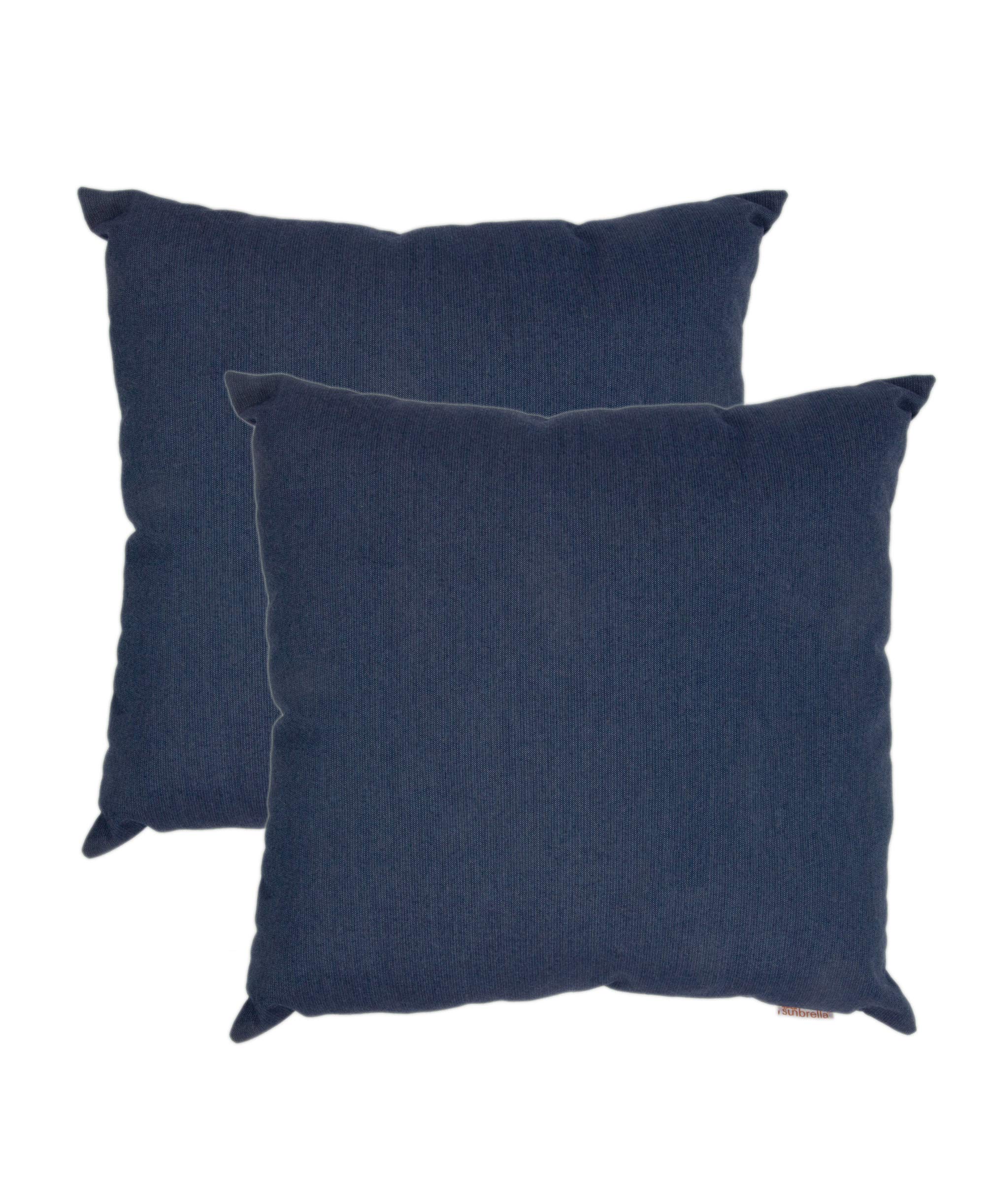 Austin Horn Classics Sunbrella Spectrum Pillow Cover Set, Beautiful Cushion Covers Bed & Living Room, Throw Pillow Cases, Indoor/Outdoor Durable Use Covers (Indigo, Square, 20