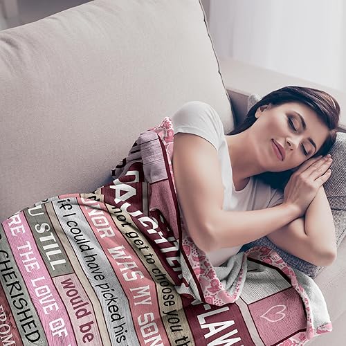 Miniatura 2 de XALAZY Manta de regalos para nuera de 60 x 50 pulgadas, regalos para nuera, mejores ideas de regalo de cumpleaños para nuera, manta para nuera