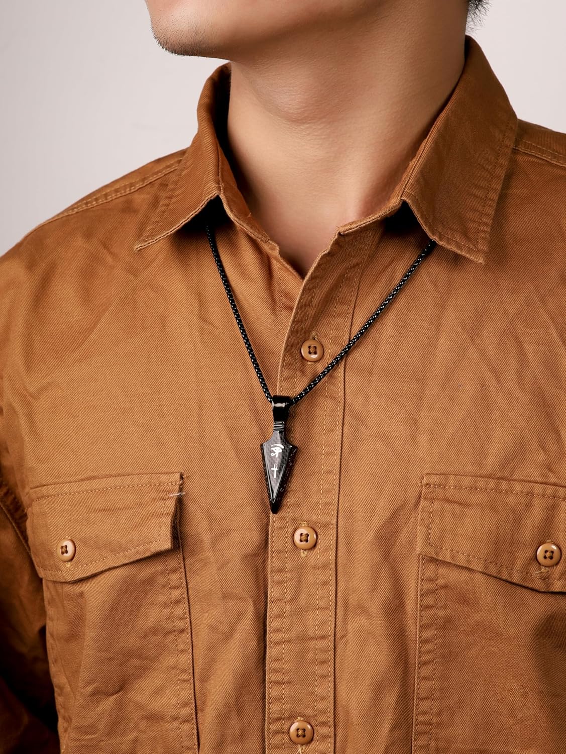 HAQUIL Arrowhead Necklace, Stainless Steel Eye of Horus Ankh Hieroglyphic Arrowhead Pendant, Box Chain, Egyptian Jewelry Gifts - Image 7