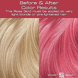 Metallic Rose Gold Hair Dye Demi-Permanent, Toner for Bleached Hair, Anti-Breakage Plex Hair Care, Vegan Hair Dye, Cruelty-Free, 100% Grey Coverage, Rose Hair Color, All Hair Types by Smart Beauty