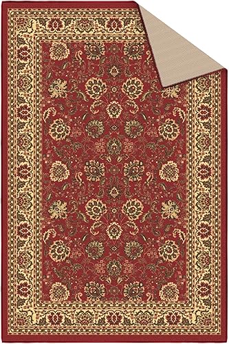 Miniatura 7 de Ottomanson Ottohome Collection - Alfombra antideslizante de goma con diseño oriental, 2 x 7 pies, color rojo