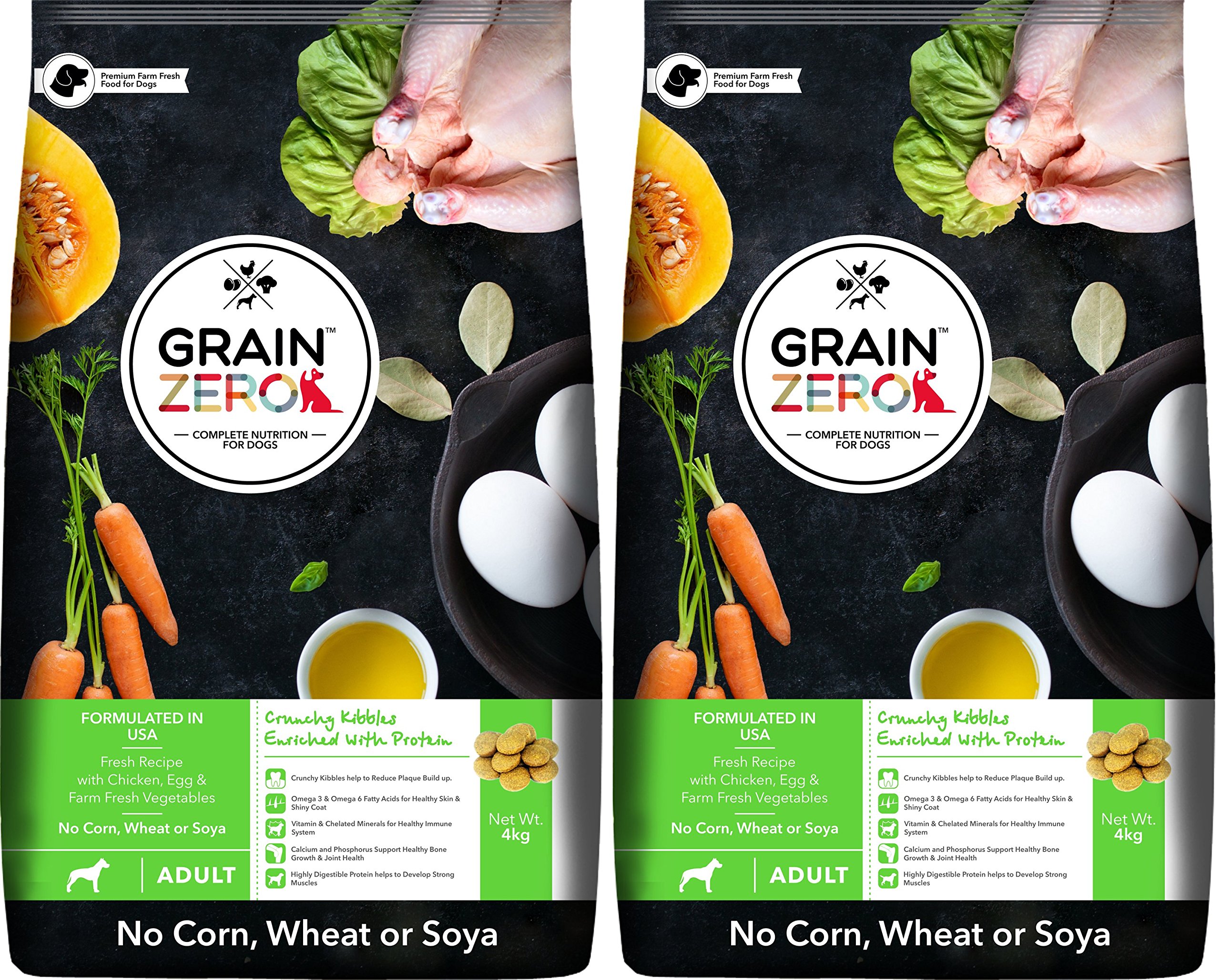 Grain Zero Adult Dog Food, 4 kg (Buy 1 Get 1 Free)