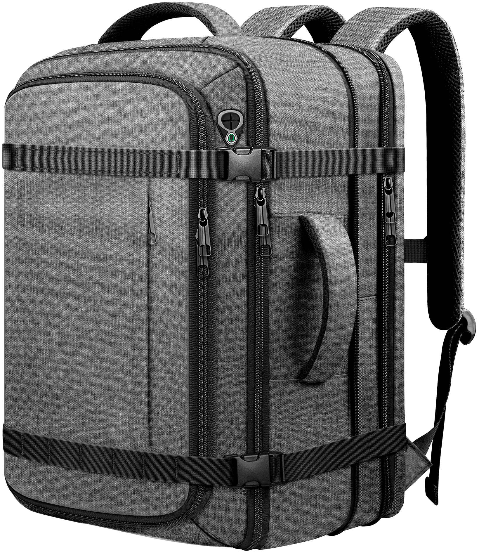 Carry On Backpack,Expandable Large 1-7DAYS Capacity Travel Backpack,Grey
