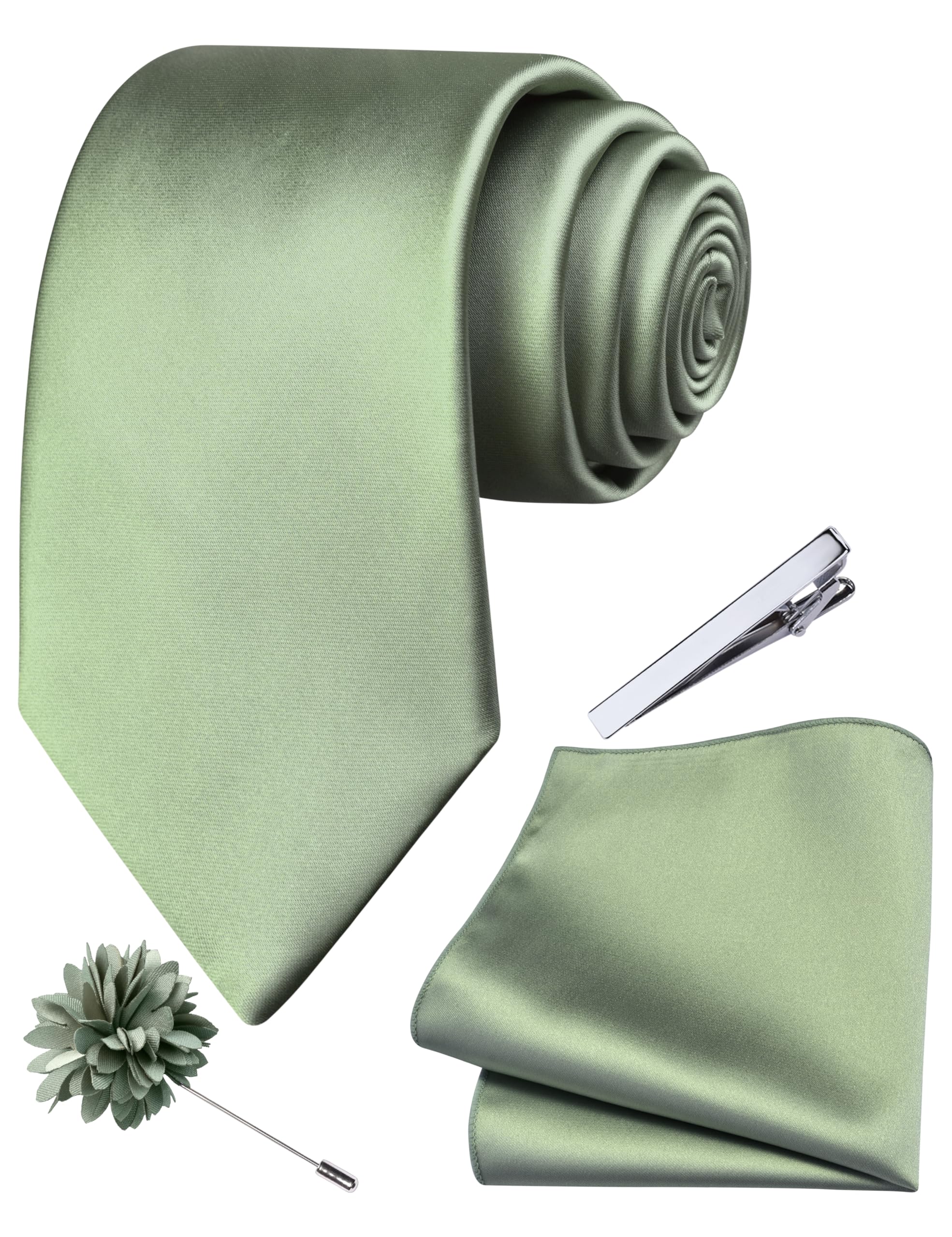 Branduce Krawatten- und Anstecknadel-Set für Herren, 8 cm