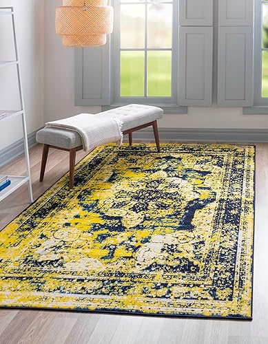 Miniatura 29 de Rugs.com - Alfombra de la colección Monte Carlo, alfombra de 4 x 6 pies de color azul medio perfecta para salas de estar, comedores grandes y