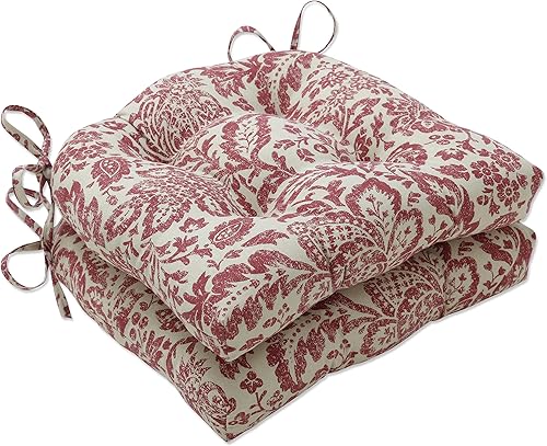 Vista 26 de Pillow Perfect Paisley - Cojín para silla para interiores y exteriores con lazos, reversible, acolchonado, resistente a la intemperie y a