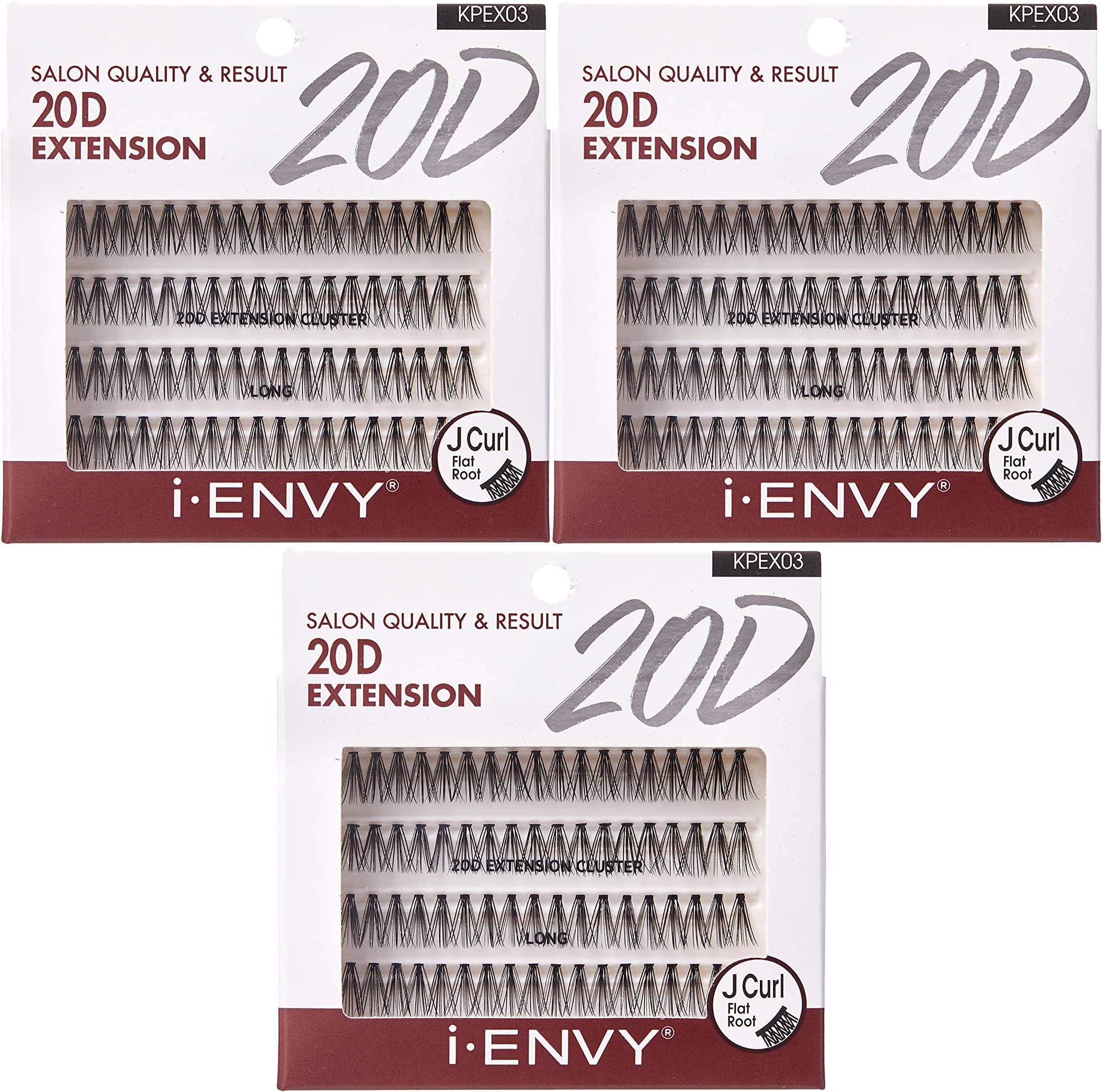 i•ENVY 20D Extension Cluster Individual Lashes (Long, 3 Pack)
