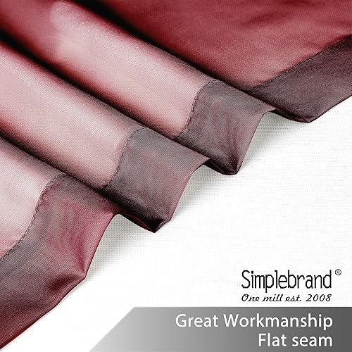 Miniatura 5 de Simplebrand 2 paneles de cortinas traslúcidas rojas de 72 pulgadas de largo para sala de estar, con bolsillos para cortinero, cortinas blancas