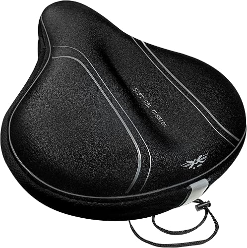 X WING Cojín de asiento de bicicleta, funda de asiento de bicicleta acolchada de gel para hombres y mujeres, cómodo, cojín de sillín ultrasuave,